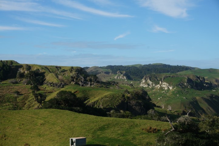 Picture of weathertop, lush green hills and rock formations